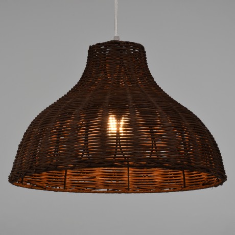 GLOBOSTAR® MAYOTTE  Boho Κρεμαστό Φωτιστικό Οροφής με Ντουί 1 x E27 AC 220-240V IP20 - Καφέ - Μ40 x Π40 x Υ28cm
