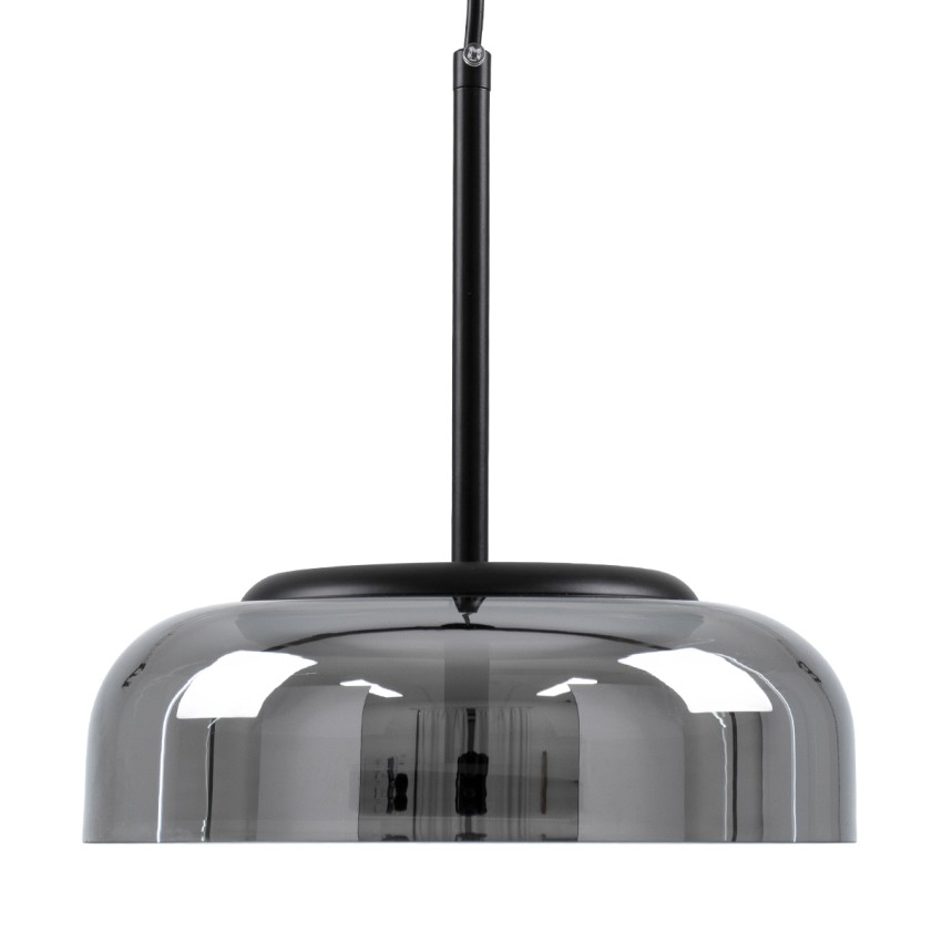 CHARLOTTE  Μοντέρνο Κρεμαστό Φωτιστικό Καμπάνα CREE LED 5W 500lm 180° AC 85-265V IP20 Θερμό Λευκό 2700K Ασημί Γυαλί με Μαύρο Μέταλλο Μ23 x Π23 x Υ23cm