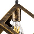 GLOBOSTAR® CUBE  Μοντέρνο Κρεμαστό Φωτιστικό Οροφής με Ντουί 1 x E27 AC 220-240V IP20 - Χάλκινο Εφέ Σκουριάς - Μ25 x Π25 x Υ25cm