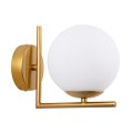 GLOBOSTAR® JADA  Μοντέρνο Φωτιστικό Τοίχου - Απλίκα με Ντουί 1 x E27 AC 220-240V IP20 - Χρυσό & Λευκό - Μ15 x Π21.5 x Υ18cm