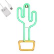 Φωτιστικό Ταμπέλα Φωτεινή Επιγραφή NEON LED Σήμανσης CACTUS 5W με Καλώδιο Τροφοδοσίας USB - Μπαταρίας 3xAAA (Δεν Περιλαμβάνονται) - Πράσινο - Κίτρινο