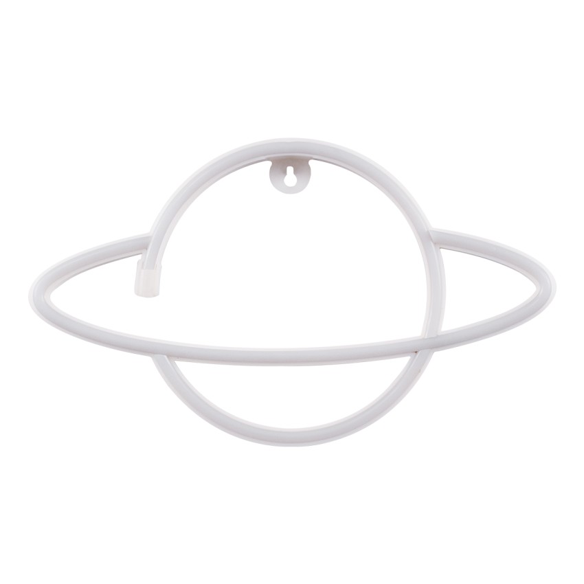 Φωτιστικό Ταμπέλα Φωτεινή Επιγραφή NEON LED Σήμανσης PLANET SATURN 5W με Καλώδιο Τροφοδοσίας USB - Μπαταρίας 3xAAA (Δεν Περιλαμβάνονται) - Ροζ