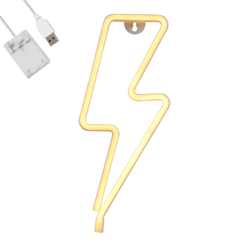 Φωτιστικό Ταμπέλα Φωτεινή Επιγραφή NEON LED Σήμανσης LIGHT STRIKE 5W με Καλώδιο Τροφοδοσίας USB - Μπαταρίας 3xAAA (Δεν Περιλαμβάνονται) - Θερμό Λευκό 2700K