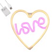 Φωτιστικό Ταμπέλα Φωτεινή Επιγραφή NEON LED Σήμανσης LOVE & HEART 5W με Καλώδιο Τροφοδοσίας USB - Μπαταρίας 3xAAA (Δεν Περιλαμβάνονται) - Ροζ & Θερμό Λευκό 2700K