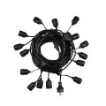 WIRE GARLAND Καλωδιογιρλάντα PVC 15 Μέτρων με 15 Ντουί E27 με Πρίζα Schuko Επεκτεινόμενη Αδιάβροχη IP65