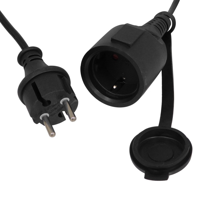 WIRE GARLAND Καλωδιογιρλάντα PVC 15 Μέτρων με 15 Ντουί E27 με Πρίζα Schuko Επεκτεινόμενη Αδιάβροχη IP65