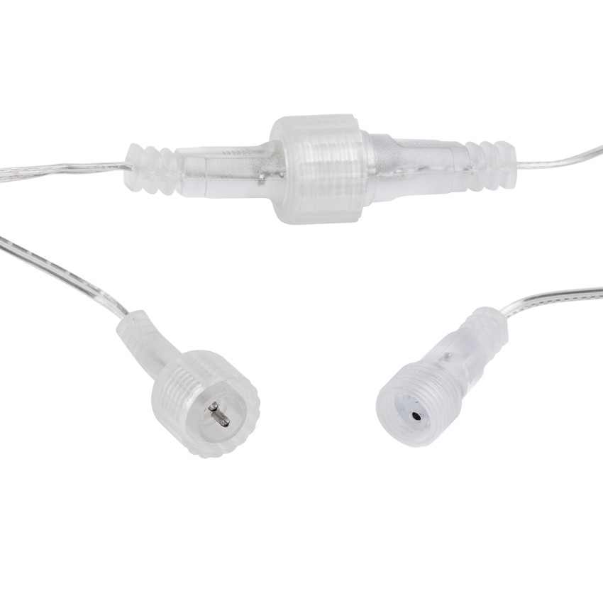 Διακοσμητική Κουρτίνα 6 x 3 Μέτρα με Controller 8 Προγραμμάτων Φωτισμού - Επεκτεινόμενη 600 LED 6W AC 230V με Διάφανο Καλώδιο & Πρίζα Schuko Αδιάβροχη IP44 Πολύχρωμο RGB Μ6 x Υ3m