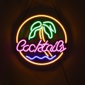 Φωτιστικό Ταμπέλα Φωτεινή Επιγραφή NEON LED Σήμανσης COCKTAILS 30W AC 230V με Διακόπτη On/Off Ροζ - Γαλάζιο - Κίτρινο - Πράσινο