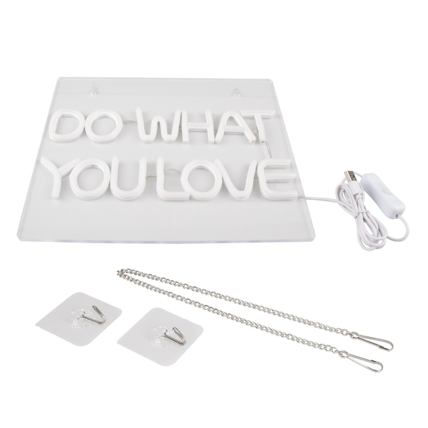 Φωτιστικό Ταμπέλα Φωτεινή Επιγραφή NEON LED Σήμανσης DO WHAT YOU LOVE 30W AC 230V με Διακόπτη On/Off Ροζ Φωτιστικό Ταμπέλα Φωτεινή Επιγραφή NEON LED Σήμανσης DO WHAT YOU LOVE 30W AC 230V με Διακόπτη On/Off Ροζ
