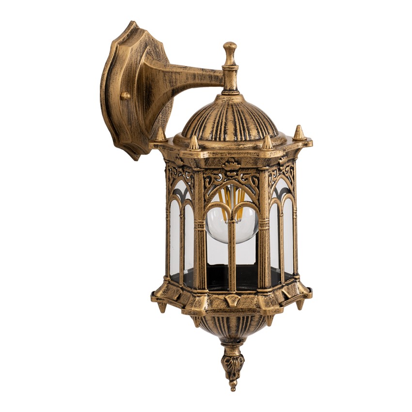 GLOBOSTAR® DARCY  Vintage Φωτιστικό Τοίχου - Απλίκα με Ντουί 1 x E27 AC 220-240V IP20 - Μπρούτζινο Εφέ Σκουριάς - Μ15.5 x Π15.5 x Υ34.5cm