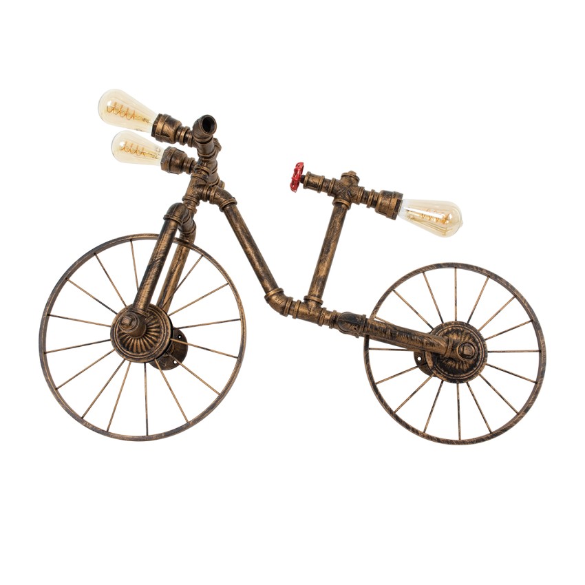 GLOBOSTAR® SWIFTWALKER  Vintage Φωτιστικό Τοίχου - Απλίκα με Ντουί 3 x E27 AC 220-240V IP20 - Χάλκινο - Μ85 x Π29.5 x Υ55cm