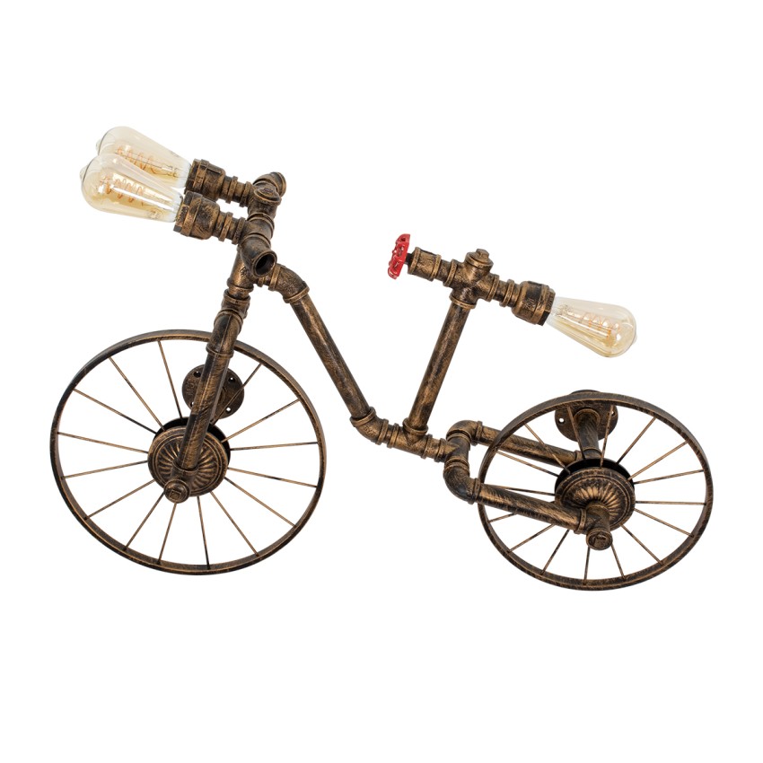 GLOBOSTAR® SWIFTWALKER  Vintage Φωτιστικό Τοίχου - Απλίκα με Ντουί 3 x E27 AC 220-240V IP20 - Χάλκινο - Μ85 x Π29.5 x Υ55cm