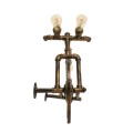 GLOBOSTAR® SWIFTWALKER  Vintage Φωτιστικό Τοίχου - Απλίκα με Ντουί 3 x E27 AC 220-240V IP20 - Χάλκινο - Μ85 x Π29.5 x Υ55cm