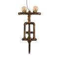 GLOBOSTAR® SWIFTWALKER  Vintage Κρεμαστό Φωτιστικό Οροφής με Ντουί 3 x E27 AC 220-240V IP20 - Χάλκινο & Κόκκινο - Μ85 x Π29.5 x Υ55cm