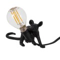 MOUSE  Vintage Επιτραπέζιο Φωτιστικό Πορτατίφ Λαμπατέρ Μονόφωτο με Ντουί 1 x E12 AC 230V Μαύρο Πλαστικό Μ13 x Π4 x Υ7cm