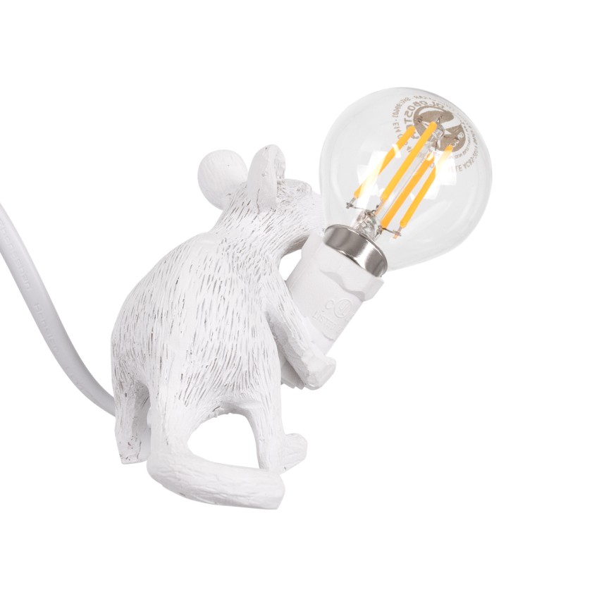 MOUSE  Vintage Επιτραπέζιο Φωτιστικό Πορτατίφ Λαμπατέρ Μονόφωτο με Ντουί 1 x E12 AC 230V Λευκό Πλαστικό Μ13 x Π4 x Υ7cm MOUSE  Vintage Επιτραπέζιο Φωτιστικό Πορτατίφ Λαμπατέρ Μονόφωτο με Ντουί 1 x E12 AC 230V Λευκό Πλαστικό Μ13 x Π4 x Υ7cm