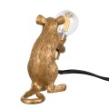 MOUSE  Vintage Επιτραπέζιο Φωτιστικό Πορτατίφ Λαμπατέρ Μονόφωτο με Ντουί 1 x E12 AC 230V Χρυσό Πλαστικό Μ12 x Π4 x Υ10cm