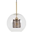 AVERY  Μοντέρνο Κρεμαστό Φωτιστικό Μπάλα Μονόφωτο 1 x E27 IP20 Διάφανο Γυαλί με Χρυσό Μέταλλο - Μ30 x Π30 x Υ48cm