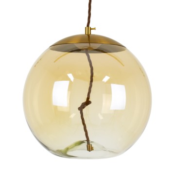 ΑΧΤΟΝ  Μοντέρνο Κρεμαστό Φωτιστικό Μπάλα LED 7W 500 lm 180° AC 100-240V IP20 Θερμό Λευκό 2700K Μελί Γυαλί με Χρυσό Μέταλλο - Μ30 x Π30 x Υ30cm