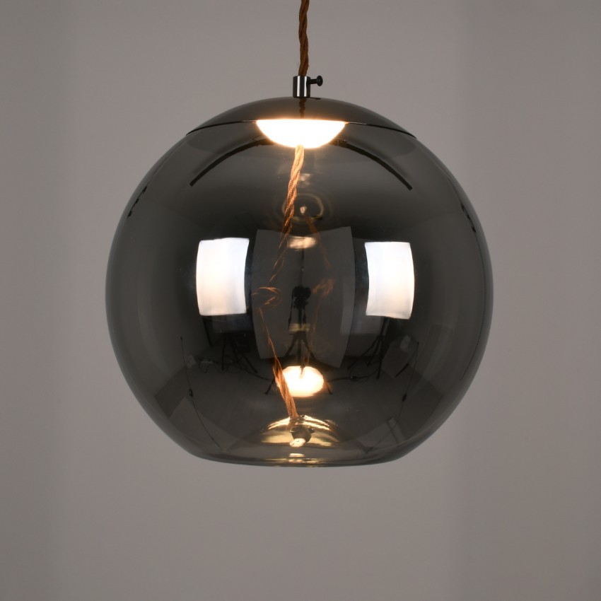 ΑΧΤΟΝ  Μοντέρνο Κρεμαστό Φωτιστικό Μπάλα LED 7W 500 lm 180° AC 100-240V IP20 Θερμό Λευκό 2700K Μαύρο Γυαλί με Μαύρο Μέταλλο - Μ30 x Π30 x Υ30cm