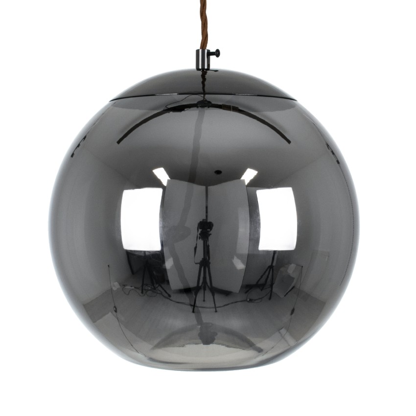 ΑΧΤΟΝ  Μοντέρνο Κρεμαστό Φωτιστικό Μπάλα LED 7W 500 lm 180° AC 100-240V IP20 Θερμό Λευκό 2700K Μαύρο Γυαλί με Μαύρο Μέταλλο - Μ30 x Π30 x Υ30cm