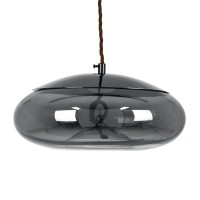 GLOBOSTAR® AXTON  Μοντέρνο Κρεμαστό Φωτιστικό Οροφής LED 5W 500lm 180° AC 220-240V IP20 Θερμό Λευκό 2700K - Sanan SMD Chip - Μαύρο Φιμέ - Μ30 x Π30 x Υ15cm