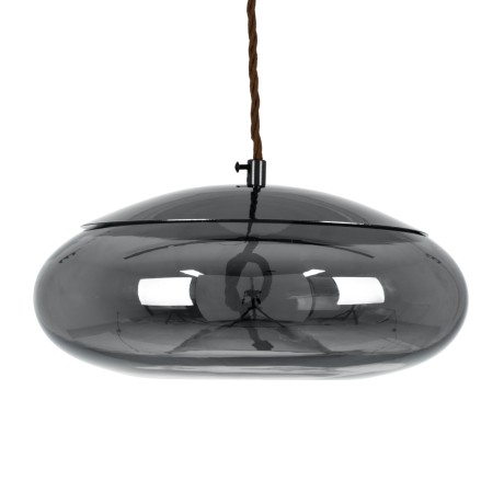 GLOBOSTAR® AXTON  Μοντέρνο Κρεμαστό Φωτιστικό Οροφής LED 5W 500lm 180° AC 220-240V IP20 Θερμό Λευκό 2700K - Sanan SMD Chip - Μαύρο Φιμέ - Μ30 x Π30 x Υ15cm