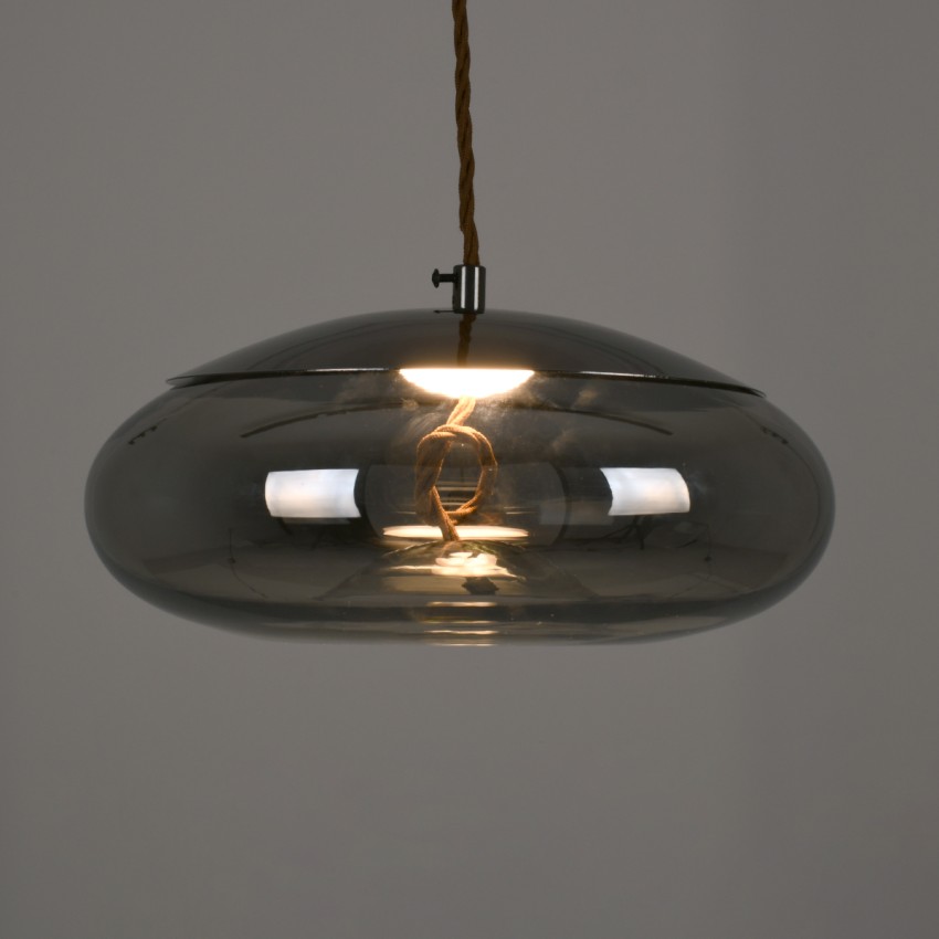 GLOBOSTAR® AXTON  Μοντέρνο Κρεμαστό Φωτιστικό Οροφής LED 5W 500lm 180° AC 220-240V IP20 Θερμό Λευκό 2700K - Sanan SMD Chip - Μαύρο Φιμέ - Μ30 x Π30 x Υ15cm