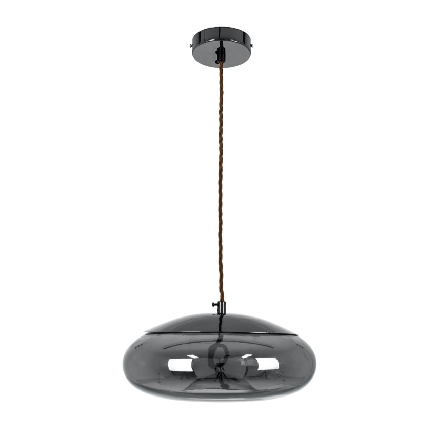 GLOBOSTAR® AXTON  Μοντέρνο Κρεμαστό Φωτιστικό Οροφής LED 5W 500lm 180° AC 220-240V IP20 Θερμό Λευκό 2700K - Sanan SMD Chip - Μαύρο Φιμέ - Μ30 x Π30 x Υ15cm