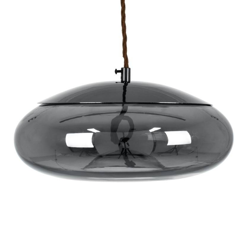 GLOBOSTAR® AXTON  Μοντέρνο Κρεμαστό Φωτιστικό Οροφής LED 5W 500lm 180° AC 220-240V IP20 Θερμό Λευκό 2700K - Sanan SMD Chip - Μαύρο Φιμέ - Μ30 x Π30 x Υ15cm