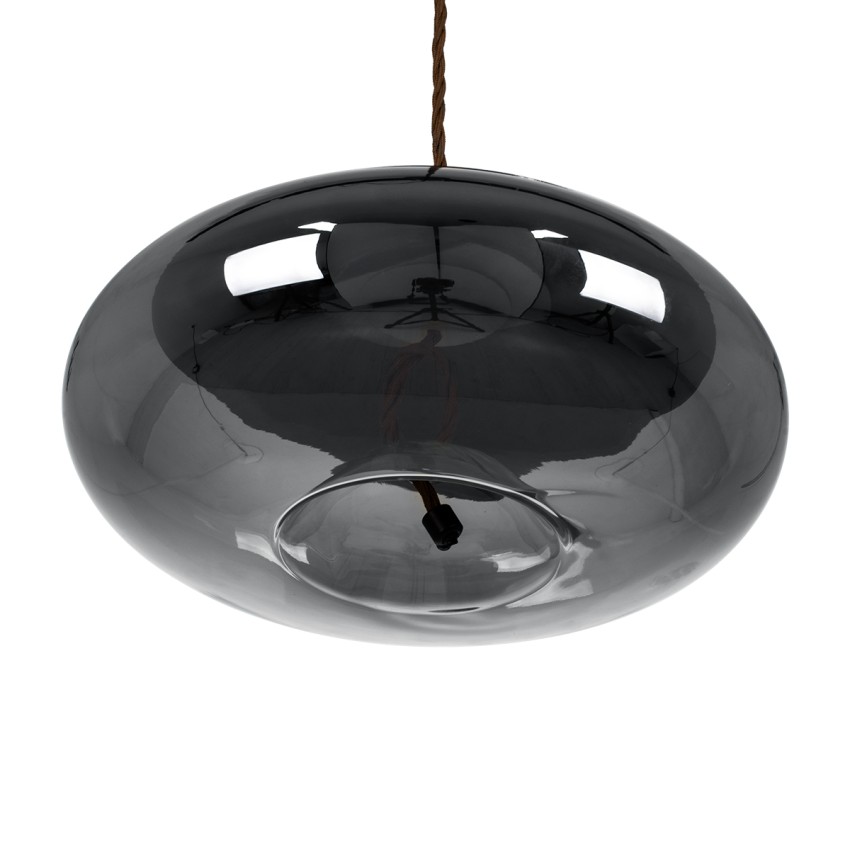 GLOBOSTAR® AXTON  Μοντέρνο Κρεμαστό Φωτιστικό Οροφής LED 5W 500lm 180° AC 220-240V IP20 Θερμό Λευκό 2700K - Sanan SMD Chip - Μαύρο Φιμέ - Μ30 x Π30 x Υ15cm