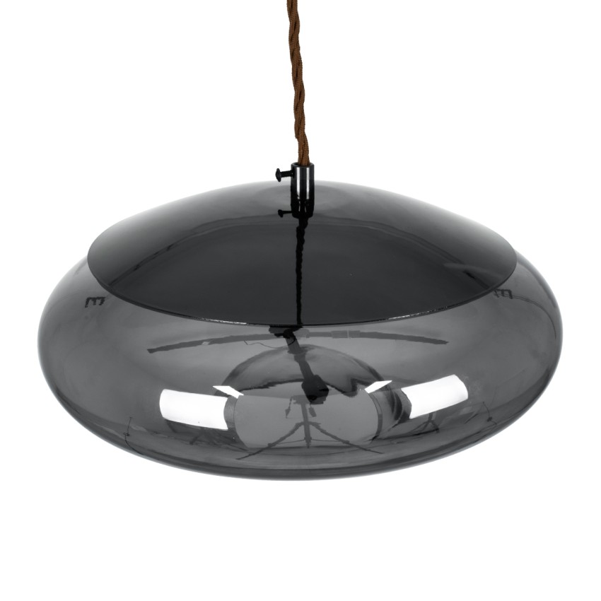 GLOBOSTAR® AXTON  Μοντέρνο Κρεμαστό Φωτιστικό Οροφής LED 5W 500lm 180° AC 220-240V IP20 Θερμό Λευκό 2700K - Sanan SMD Chip - Μαύρο Φιμέ - Μ30 x Π30 x Υ15cm