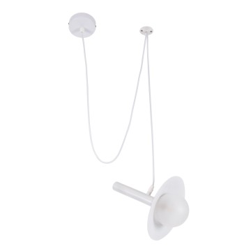 CELEST  Μοντέρνο Κρεμαστό Φωτιστικό Ανάρτηση Μονόφωτο 1 x G9 Λευκό Μέταλλο με Λευκό Γυαλί - Μ20 x Π20 x Υ26.5cm