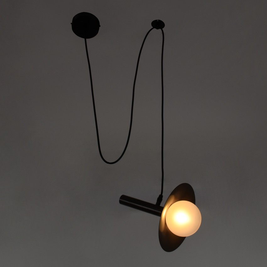 CELEST  Μοντέρνο Κρεμαστό Φωτιστικό Ανάρτηση Μονόφωτο 1 x G9 Καφέ Μέταλλο με Λευκό Γυαλί - Μ20 x Π20 x Υ26.5cm