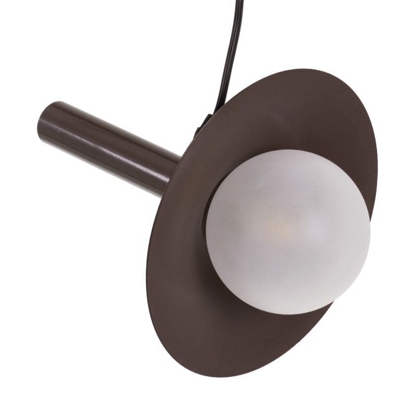 CELEST  Μοντέρνο Κρεμαστό Φωτιστικό Ανάρτηση Μονόφωτο 1 x G9 Καφέ Μέταλλο με Λευκό Γυαλί - Μ20 x Π20 x Υ26.5cm