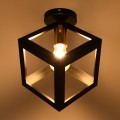 GLOBOSTAR® CUBE  Μοντέρνο Φωτιστικό Οροφής με Ντουί 1 x E27 AC 220-240V IP20 - Μαύρο & Χρυσό - Μ25 x Π25 x Υ25cm