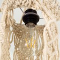 BAHRI  Boho Κρεμαστό Φωτιστικό Μακραμέ Μονόφωτο 1 x E27 IP20 Μπεζ Ύφασμα - Μ20 x Π20 x Υ65cm