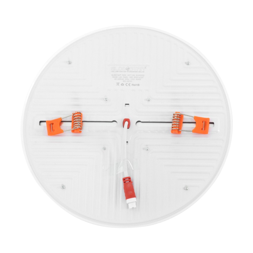 GLOBOSTAR® PANELEON  Χωνευτό Panel Οροφής με Σύστημα Ρυθμιζόμενης Τρύπας Κοπής LED 33W 3492lm 180° AC 220-240V IP20 Φυσικό Λευκό 4500K - Lumileds SMD Chip & TÜV SÜD Driver - Λευκό Γαλακτερό - Μ22.2 x Π22.2 x Υ2cm / Q3.5cm έως Q20.5cm