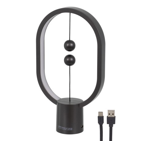 MAGNET  Μοντέρνο Φωτιστικό Γραφείου Σκούρο Γκρι LED 15 Watt 1500lm DC 5V με Μαγνητικό Διακόπτη & Καλώδιο Τροφοδοσίας USB Θερμό Λευκό 2700K