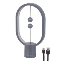 Επιτραπέζιο Φωτιστικό Πορτατίφ LED 15W 1500lm 360° DC 5V IP20 Θερμό Λευκό 2700K Γκρι & Λευκό Πλαστικό - Μ14 x Π5.5 x Υ24.8cm