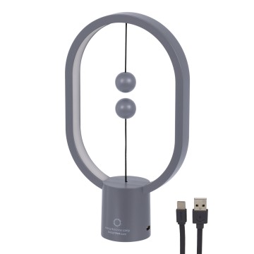 Επιτραπέζιο Φωτιστικό Πορτατίφ LED 15W 1500lm 360° DC 5V IP20 Θερμό Λευκό 2700K Γκρι & Λευκό Πλαστικό - Μ14 x Π5.5 x Υ24.8cm