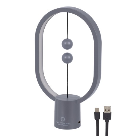 Επιτραπέζιο Φωτιστικό Πορτατίφ LED 15W 1500lm 360° DC 5V IP20 Θερμό Λευκό 2700K Γκρι & Λευκό Πλαστικό - Μ14 x Π5.5 x Υ24.8cm