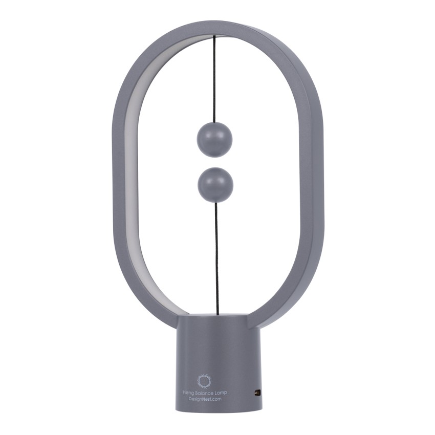 Επιτραπέζιο Φωτιστικό Πορτατίφ LED 15W 1500lm 360° DC 5V IP20 Θερμό Λευκό 2700K Γκρι & Λευκό Πλαστικό - Μ14 x Π5.5 x Υ24.8cm