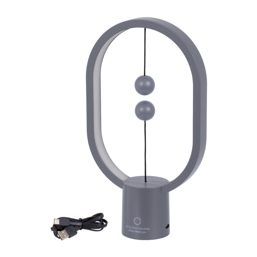 Επιτραπέζιο Φωτιστικό Πορτατίφ LED 15W 1500lm 360° DC 5V IP20 Θερμό Λευκό 2700K Γκρι & Λευκό Πλαστικό - Μ14 x Π5.5 x Υ24.8cm