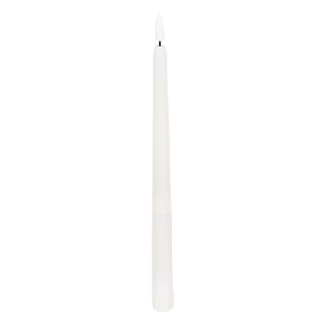 GLOBOSTAR® CANDLESTICKS  Διακοσμητικό Κερi Κηροπηγίου με Εφέ Κινούμενης Φλόγας & IR Ασύρματο Χειριστήριο LED 0.5W 25lm 180° DC 3V με 2xAA Μπαταρίες IP20 Θερμό Λευκό 2700K - Λευκό - Μ2 x Π2 x Υ27.5cm - Πακέτο 12 Τεμαχίων
