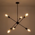 GLOBOSTAR® ZANE  Μοντέρνο Φωτιστικό Οροφής με Ντουί 6 x E27 AC 220-240V IP20 - Μαύρο - Μ70 x Π70 x Υ100cm