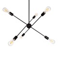 GLOBOSTAR® ZANE  Μοντέρνο Φωτιστικό Οροφής με Ντουί 6 x E27 AC 220-240V IP20 - Μαύρο - Μ70 x Π70 x Υ100cm