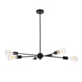 GLOBOSTAR® ZANE  Μοντέρνο Φωτιστικό Οροφής με Ντουί 6 x E27 AC 220-240V IP20 - Μαύρο - Μ70 x Π70 x Υ100cm