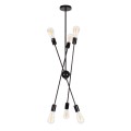 GLOBOSTAR® ZANE  Μοντέρνο Φωτιστικό Οροφής με Ντουί 6 x E27 AC 220-240V IP20 - Μαύρο - Μ70 x Π70 x Υ100cm