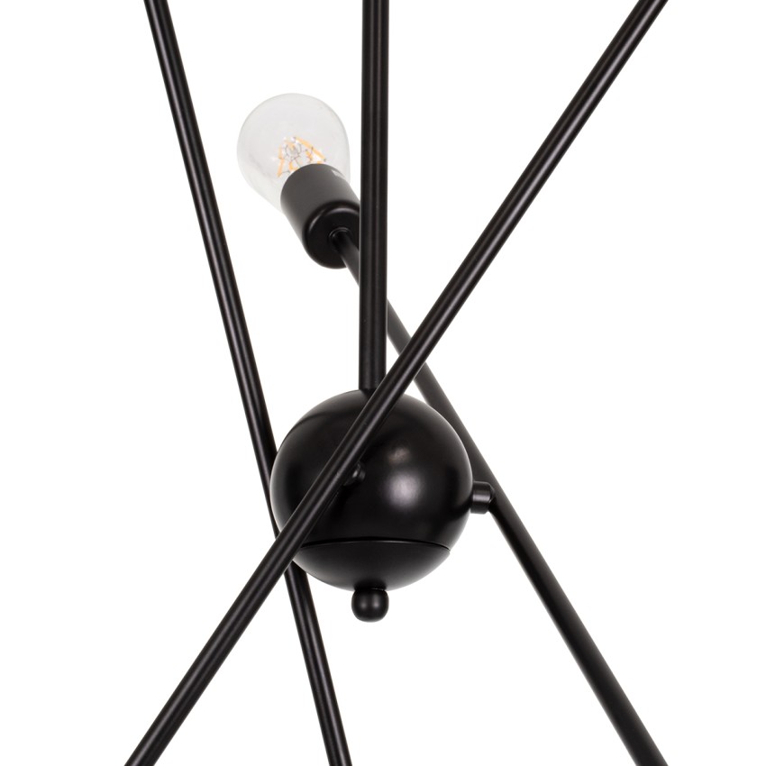 GLOBOSTAR® ZANE  Μοντέρνο Φωτιστικό Οροφής με Ντουί 6 x E27 AC 220-240V IP20 - Μαύρο - Μ70 x Π70 x Υ100cm